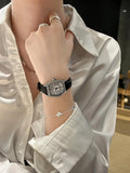 Elegant Tonneau Leather Watch [599NAFQB]