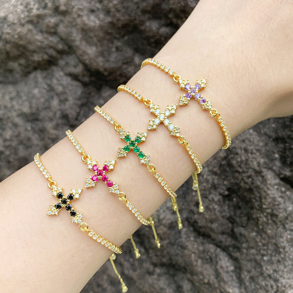 Eleonor Zircon Cross Bracelet [KVE313TE]