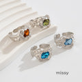 Elizaveta Geometric Pleated Ring Set [KS6ZRHW2]
