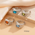 Elizaveta Geometric Pleated Ring Set [B685GIY4]