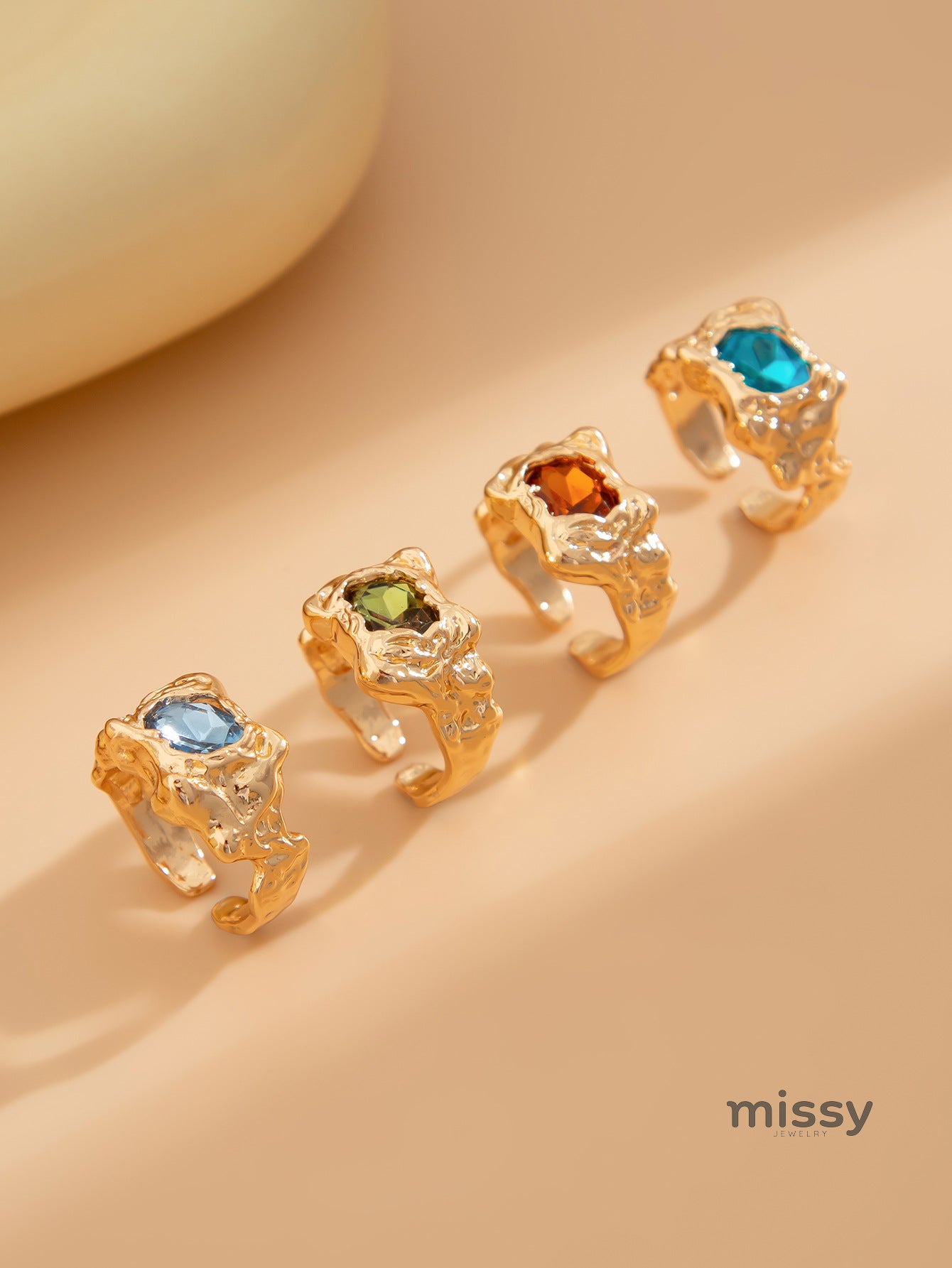 Ellah Pleated Stacking Rings [QLY6C0C3]