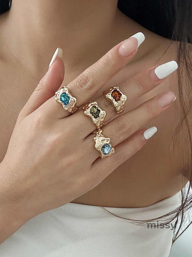 Ellah Pleated Stacking Rings [DPDLCU96]