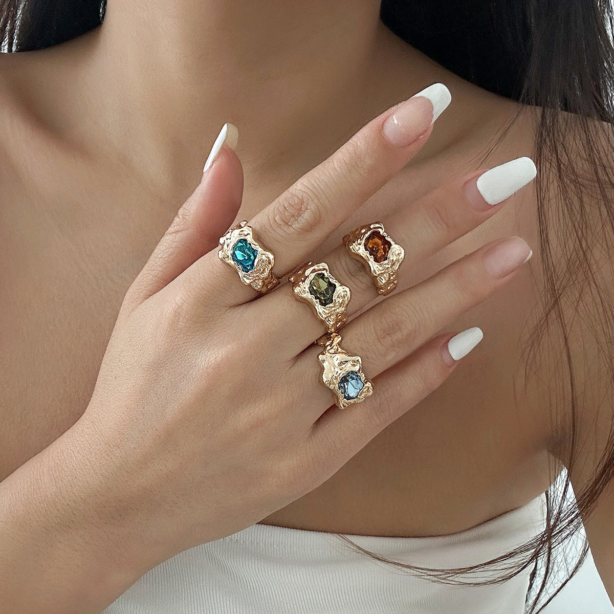 Ellah Pleated Stacking Rings [LM40APQP]