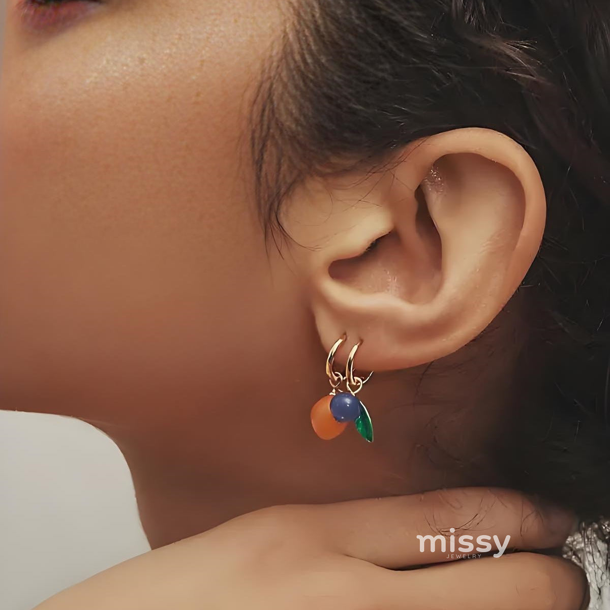Elleanor Playful Fruit Charm Earrings [87C960IU]