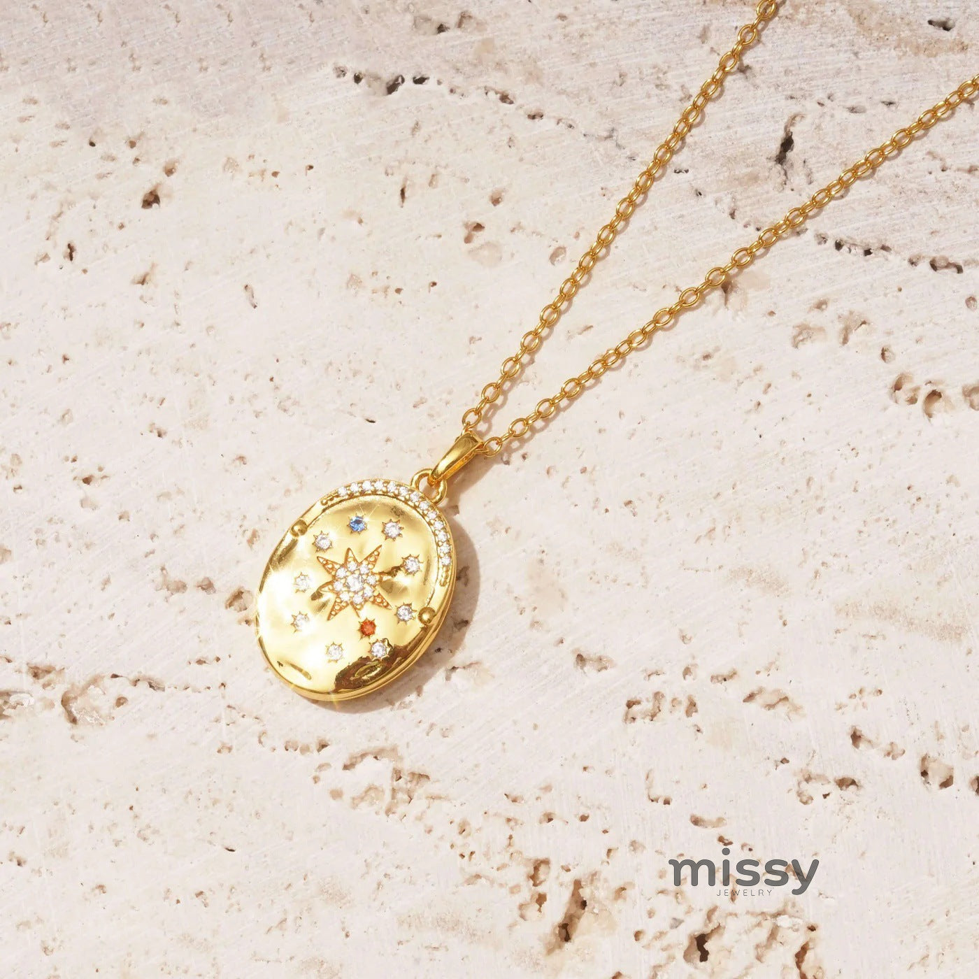 Ellena Celestial Locket Necklace [OQ4T2XES]