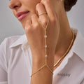 Elliette Gold Plated Finger Chain Bracelet [WW9MC303]