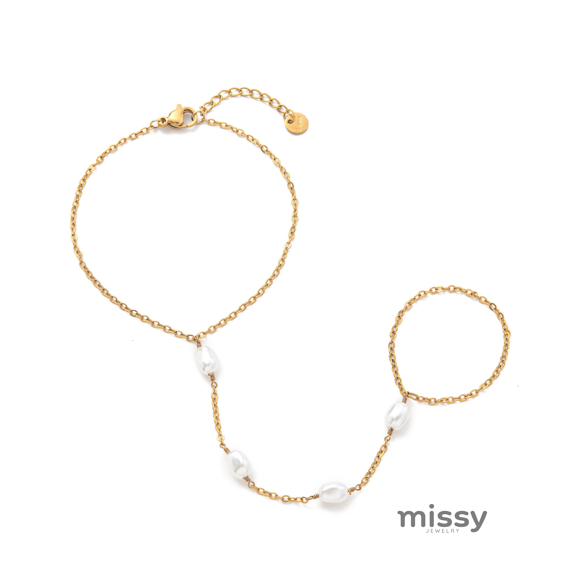 Elliette Gold Plated Finger Chain Bracelet [GFJO60EI]