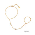 Elliette Gold Plated Finger Chain Bracelet [ZT13HG92]