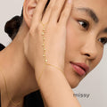 Elliette Gold Plated Finger Chain Bracelet [O2WFFCN4]