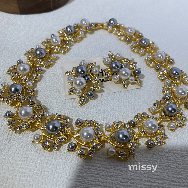 Elora Pearl Leaf Jewelry Set [8L1J9LY0]