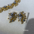 Elora Pearl Leaf Jewelry Set [G6K15ZO4]