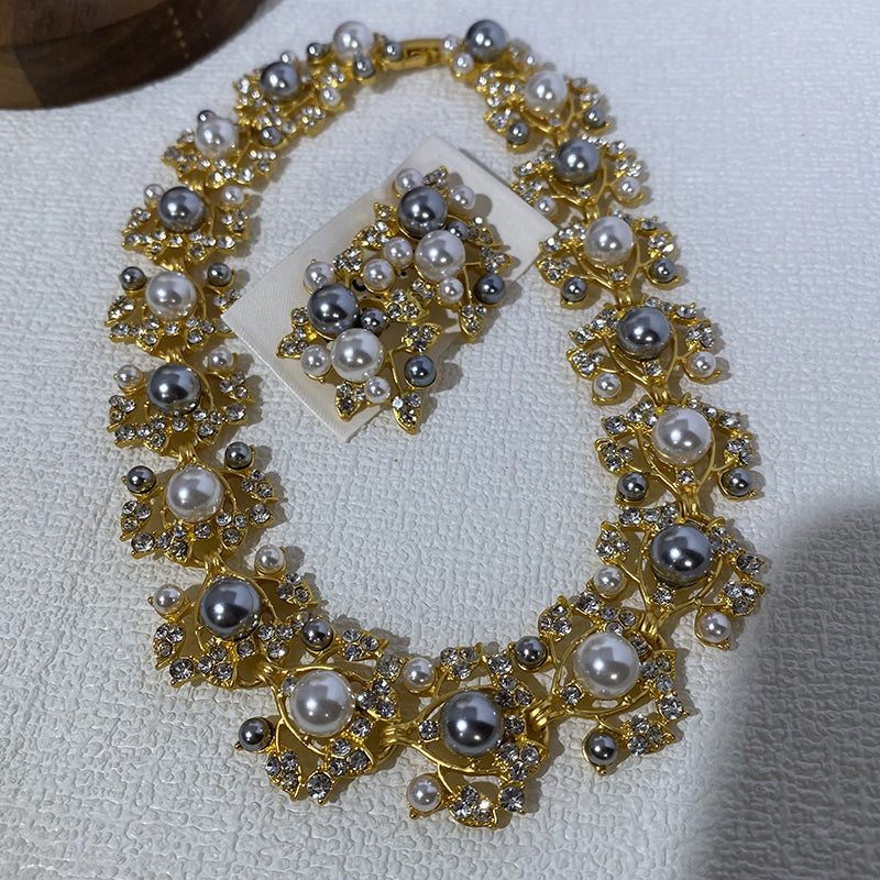 Elora Pearl Leaf Jewelry Set [7QIGNE4G]