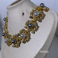 Elora Pearl Leaf Jewelry Set [3M26GDOW]