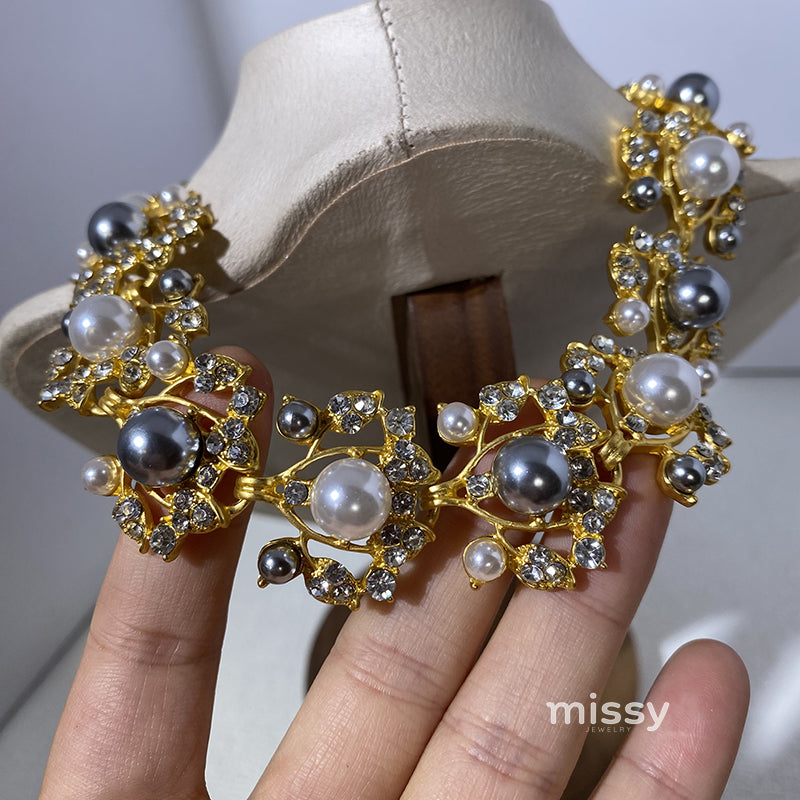 Elora Pearl Leaf Jewelry Set [PB3ESI57]