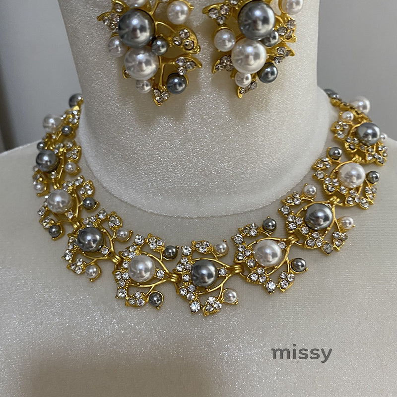 Elora Pearl Leaf Jewelry Set [7QIGNE4G]