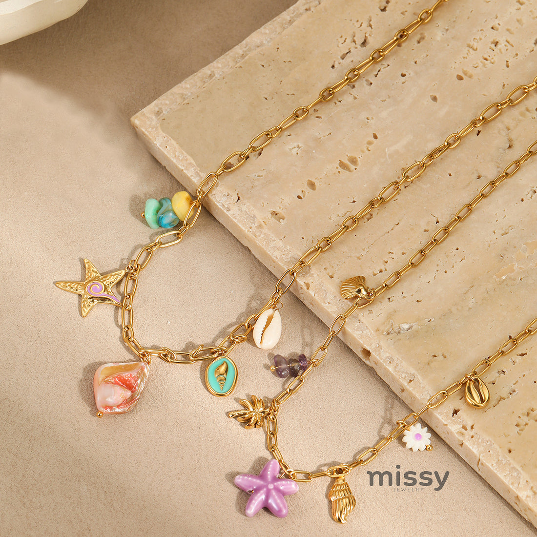 Elspeth Coastal Charm Necklace [ARSHVI40]