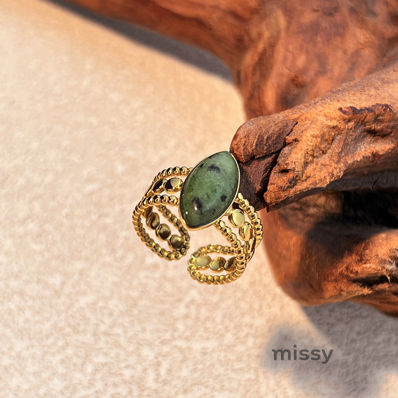 Emelie Open Heart Stone Ring [6A0F2E3C]