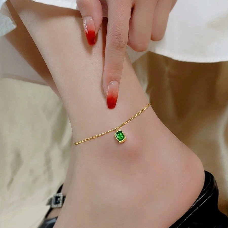 Emerald Square Anklet [XQ1I96RR]