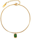 Emerald Square Anklet [F85BSRDL]