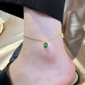 Emerald Square Anklet [Z5F0UAEZ]