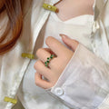 Emerald Teardrop Open Ring [C6V0EGC0]
