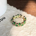 Emerald Teardrop Open Ring [7260ONJK]