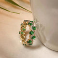 Emerald Teardrop Open Ring [H3KLDHAH]