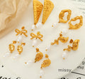Emmarie Gold Pearl Drop Earrings [B5DLQ0D4]