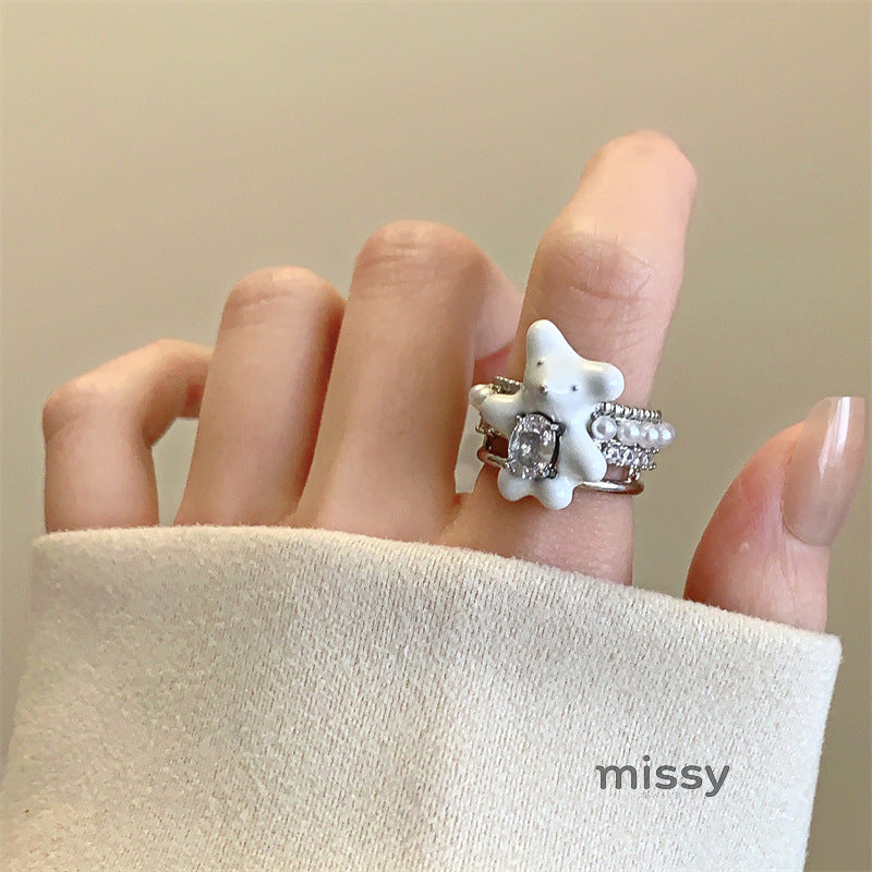 Emmerson Bear Pearl Open Ring [XGNUTSZT]