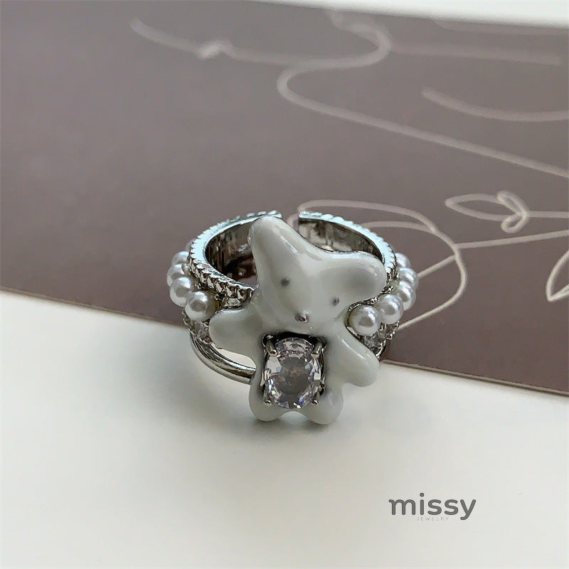 Emmerson Bear Pearl Open Ring [VGTF42SF]