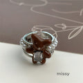 Emmerson Bear Pearl Open Ring [SIXLGCQ0]