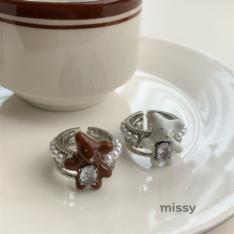Emmerson Bear Pearl Open Ring [VIJHLQMB]