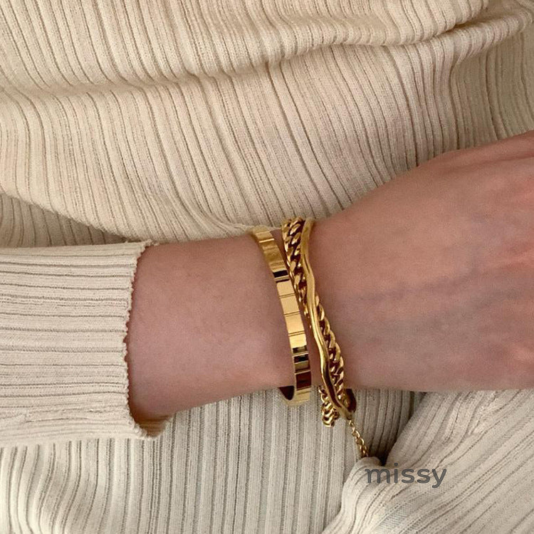 Emmery Sculpted Link Bracelets [460GRPP2]