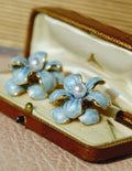 Enamel Flower Pearl Earrings [6MMPJEFL]