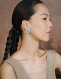 Enamel Flower Pearl Earrings [O0J7YU89]