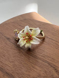 Enamel Lily Flower Adjustable Ring [Z0KPDR4O]