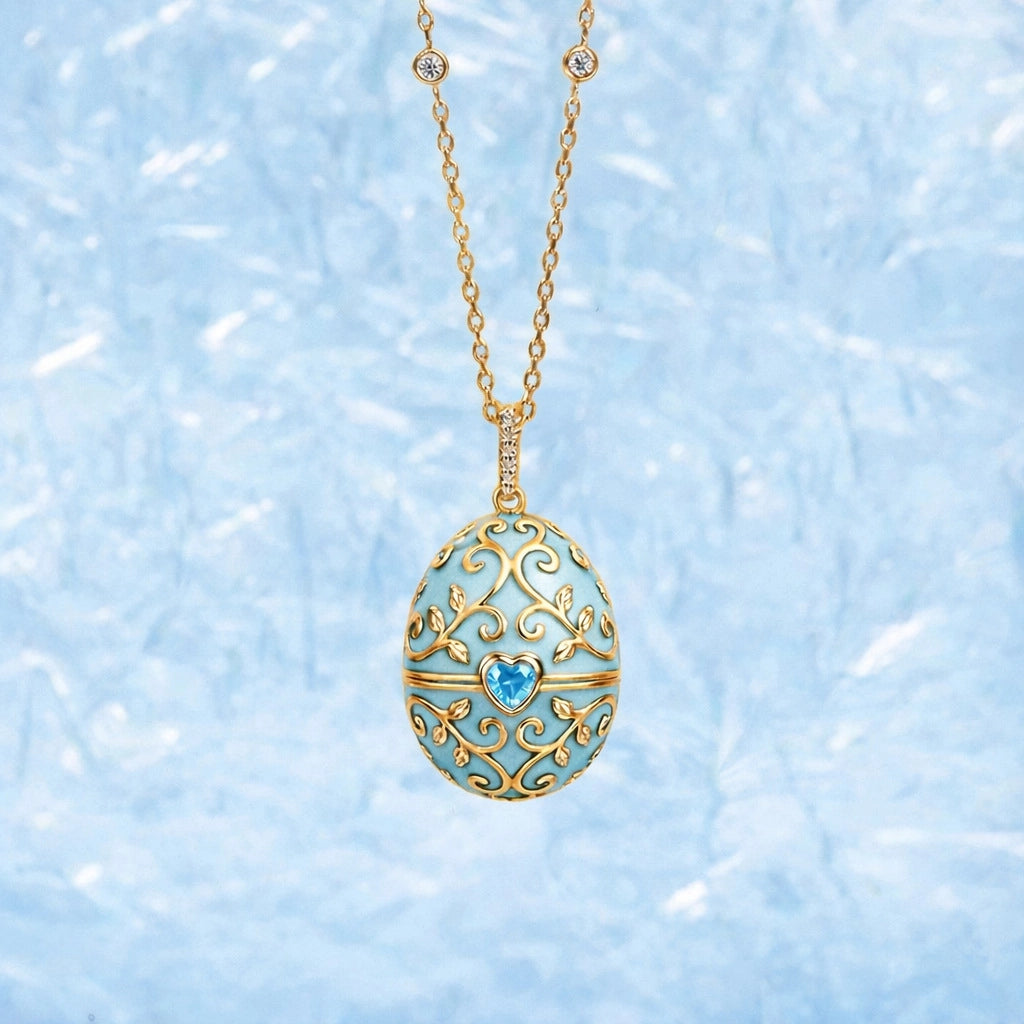 Enameled Egg Pendant Necklace [4CP8AYUD]