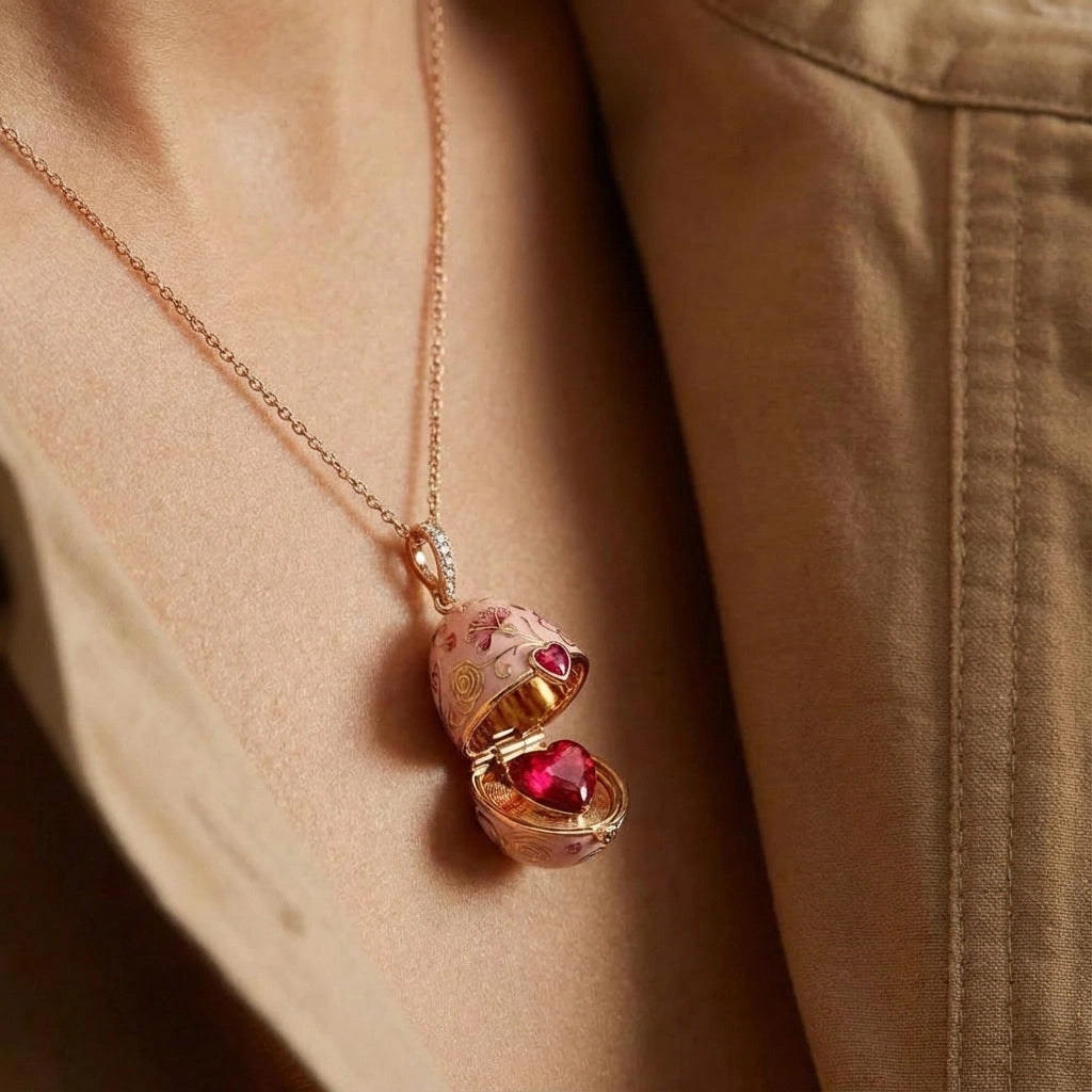 Enameled Egg Pendant Necklace [XM3YSRNX]