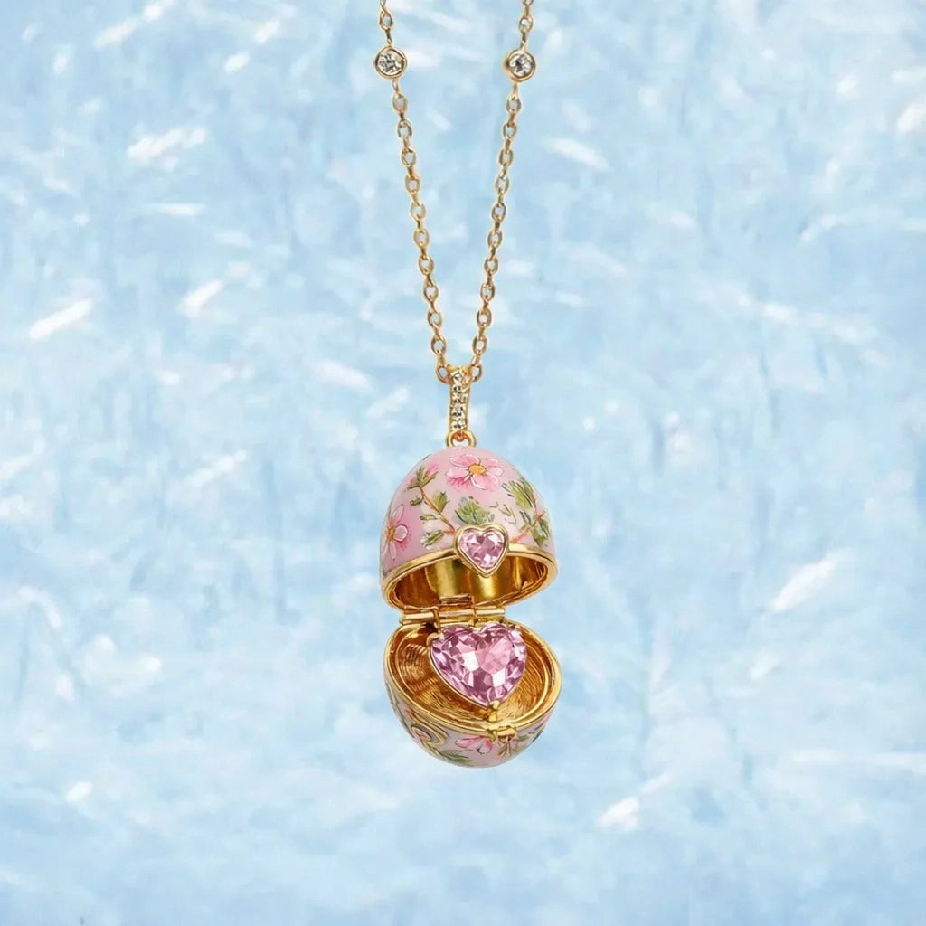 Enameled Egg Pendant Necklace [C578EYN5]