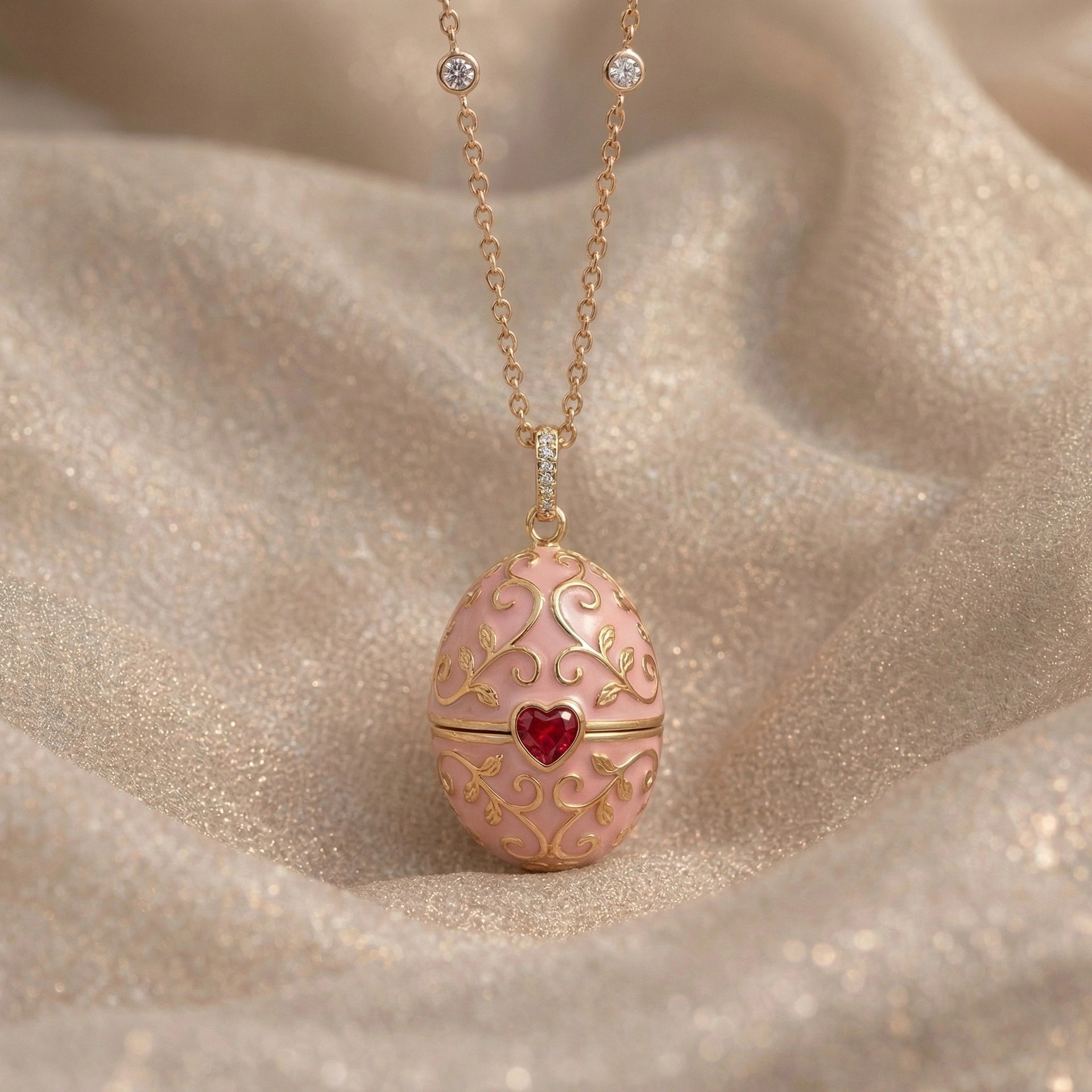 Enameled Egg Pendant Necklace [25DZGXW2]