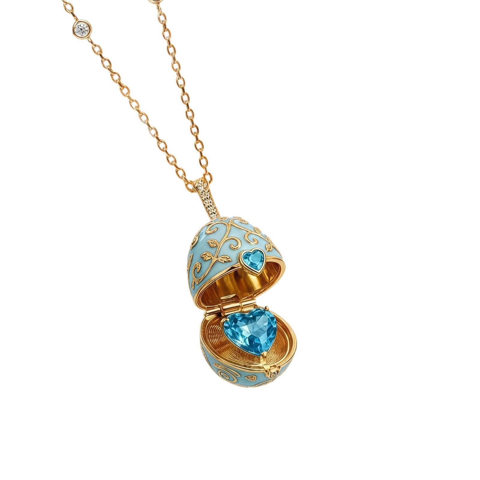 Enameled Egg Pendant Necklace [D80AMLCK]