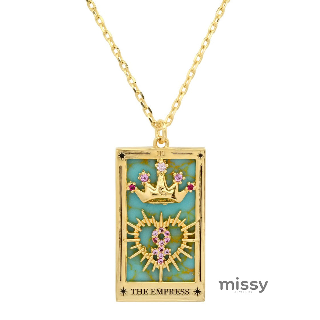 Erynn Gold-Plated Tarot Necklace [N9ILHBJB]