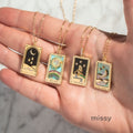 Erynn Gold-Plated Tarot Necklace [W9Y8876O]
