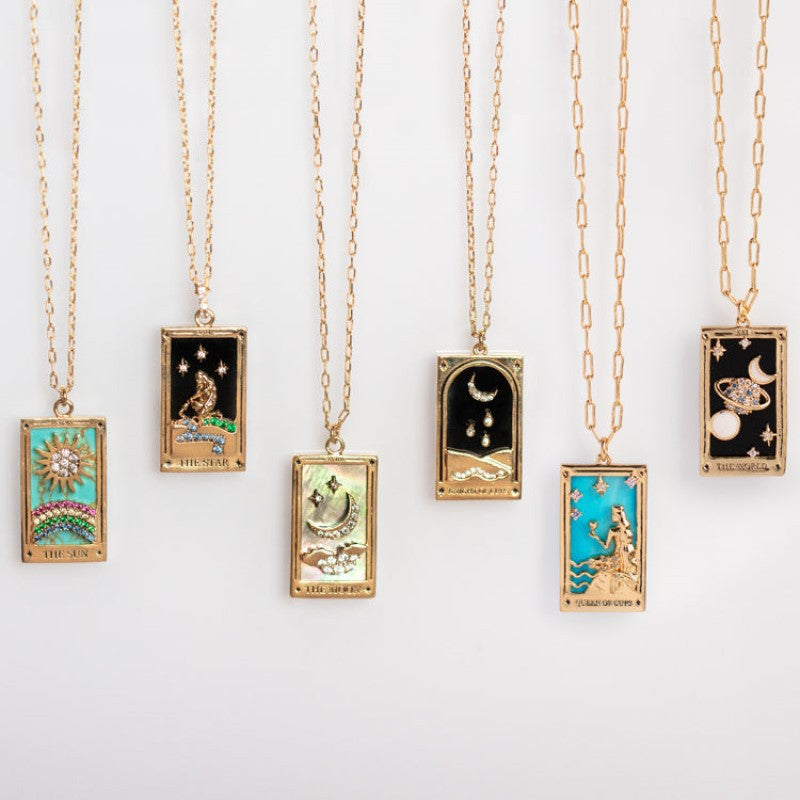 Erynn Gold-Plated Tarot Necklace [VDZIUC39]