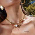 Estefany Pearl Oval Pendant Necklace [ODKR37GT]