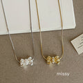 Ethel Layered Bow Pearl Necklace [9E6RKO3U]
