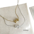 Ethel Layered Bow Pearl Necklace [F0FWQ57B]