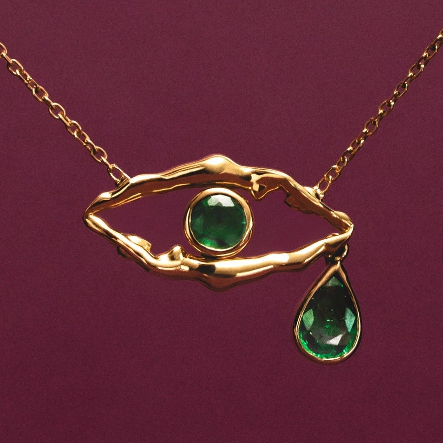 Evil Eye Water Drop Pendant Necklace [2RFZPKG4]