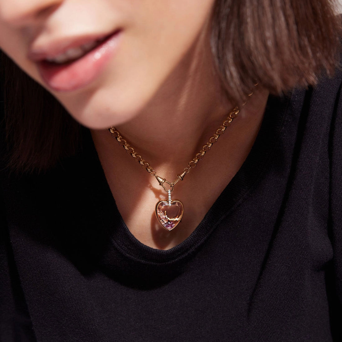 Floating Charm Locket Necklace [WRFJZSFJ]