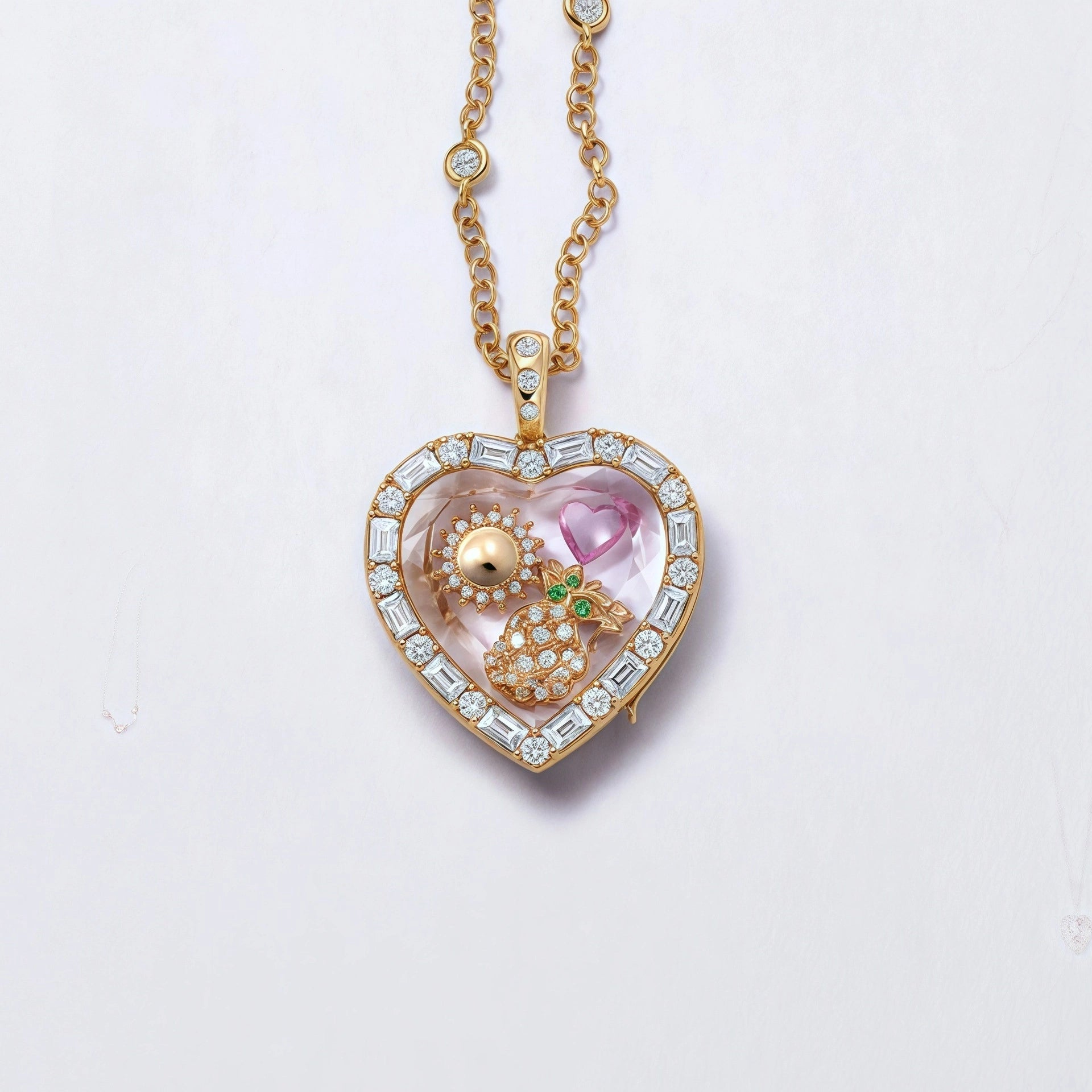 Floating Flower Locket Necklace [PVITBONB]